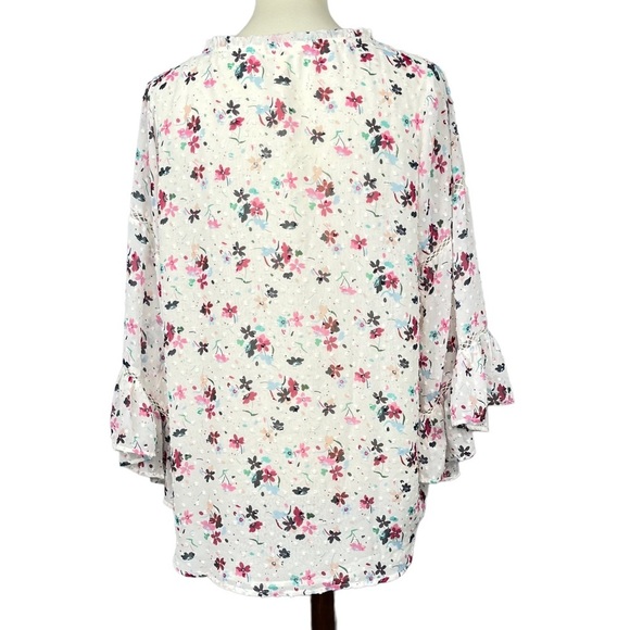 Matilda Jane Blouse Womens Medium M Cream Floral What’s Up Buttercup Swiss Dot - Picture 5 of 11